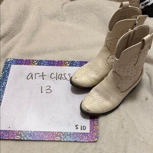 art class Cream Western Booties Girls